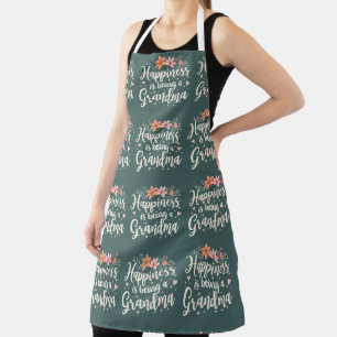 Happiness is Being a Grandma Floral Cottagecore Apron