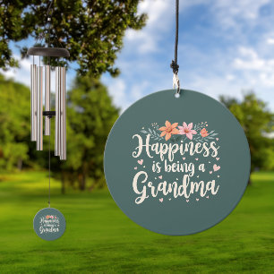 Happiness is Being a Grandma Floral Cottagecore Wind Chime