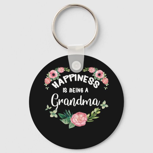 Happiness Is Being A Grandma Mother's Day Keychain (Front)