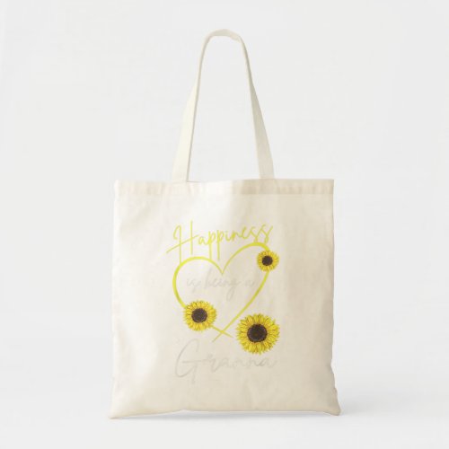 Happiness Is Being A Granna Sunflower Heart Gifts Tote Bag