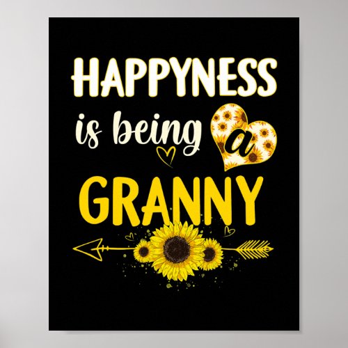 Happiness is being a Granny Funny Granny Mothers Poster