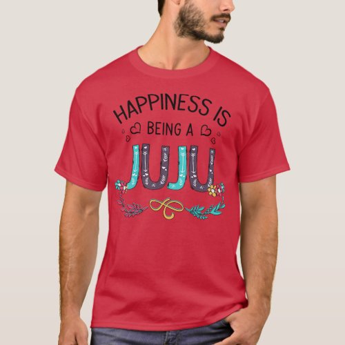 Happiness Is Being A Juju Wildflowers Valentines M T_Shirt
