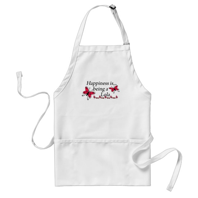 Happiness Is Being A Lola BUTTERFLY Adult Apron (Front)