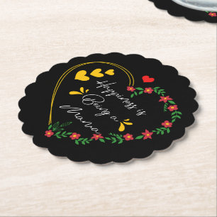 Happiness Is Being A Mama Birthday Gifts Cute Mom Paper Coaster