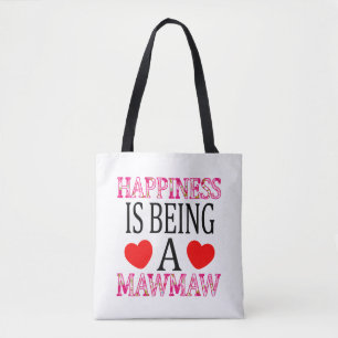 Happiness Is Being A Mawmaw Floral Mimi Christmas Tote Bag