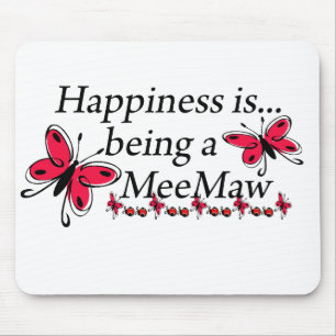 Happiness Is Being A MeeMaw BUTTERFLY Mouse Pad