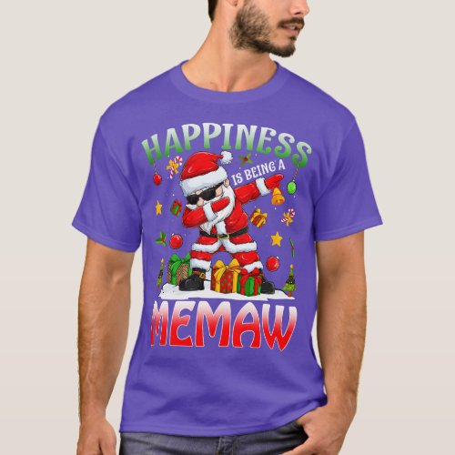 Happiness Is Being A Memaw Santa Christmas T_Shirt