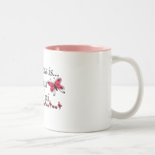 Happiness Is Being A Mimi BUTTERFLY Two-Tone Coffee Mug
