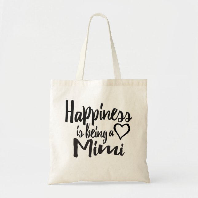 Happiness Is Being A Mimi Heart Tote Bag (Front)