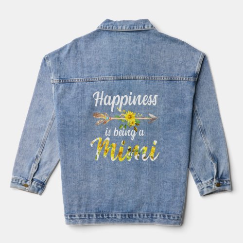 Happiness Is Being A Mimi Women Flower Decor Grand Denim Jacket