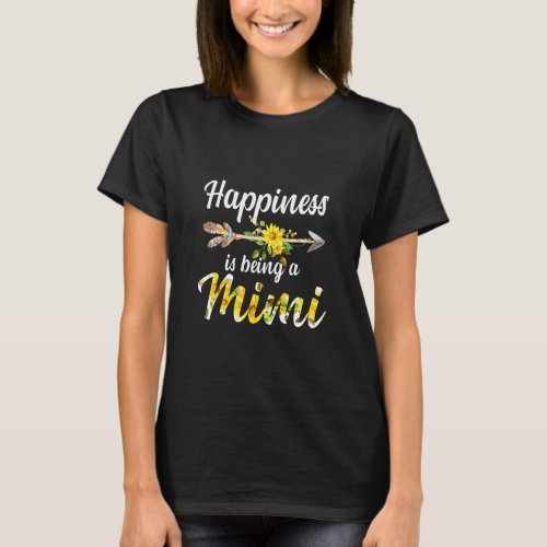 Happiness Is Being A Mimi Women Flower Decor Grand T_Shirt