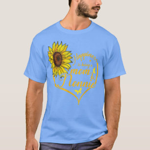 Happiness Is Being A Mom And Nonnie Sunflower Mom T-Shirt