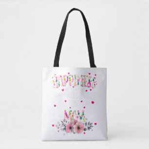 Happiness Is Being A Mom Floral Mimi Christmas Tote Bag