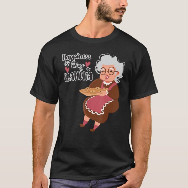 Happiness Is Being A Mom Grandma And Great Grandma T-Shirt (Front)