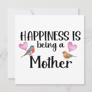 Happiness Is Being A Mother Birthday Birds Hearts Card