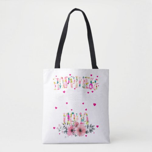 Happiness Is Being A Nana Floral Mimi Mothers Day Tote Bag