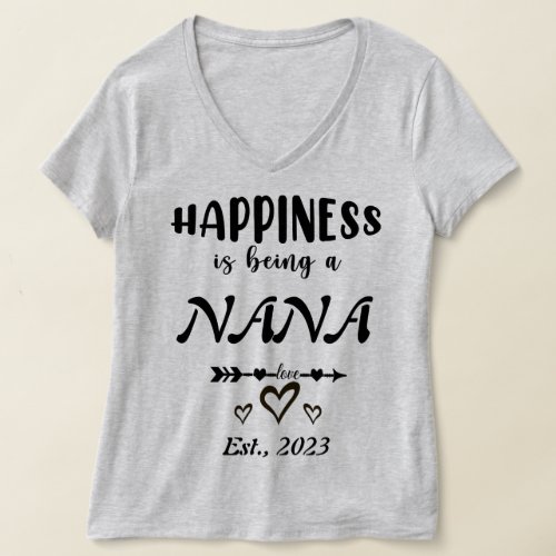 Happiness Is Being A Nana Granny Plus Size Grandma T_Shirt