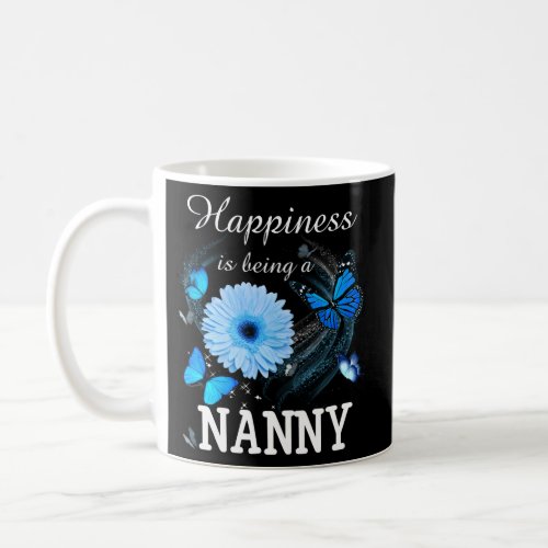 Happiness Is Being A Nanny Daisy Blue Flower Butte Coffee Mug