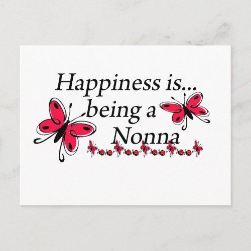 Happiness Is Being A Nonna BUTTERFLY Postcard
