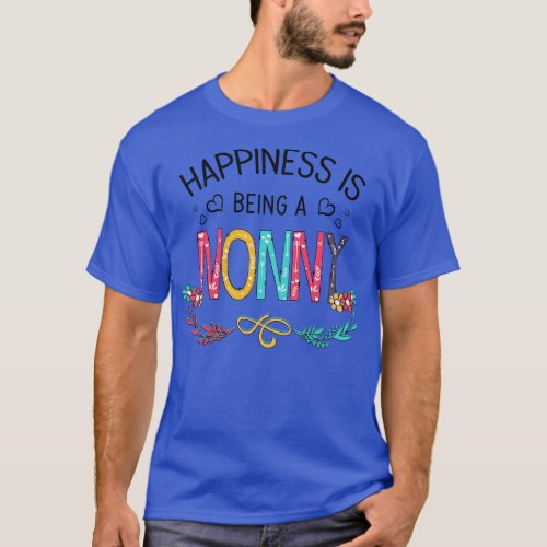 Happiness Is Being A Nonny Wildflowers Valentines  T_Shirt