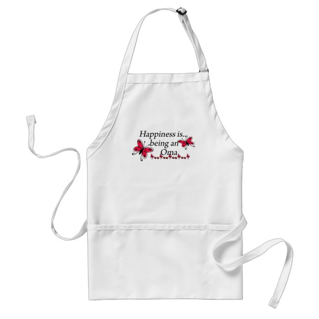 Happiness Is Being A Oma BUTTERFLY Adult Apron (Front)