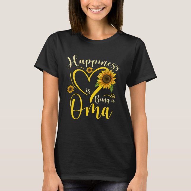 Happiness Is Being A Oma Sunflower Mother's Day Wo T-Shirt (Front)