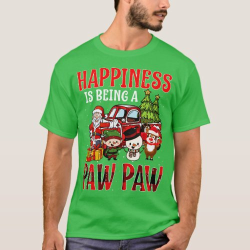 Happiness Is Being A Paw Paw Christmas T_Shirt