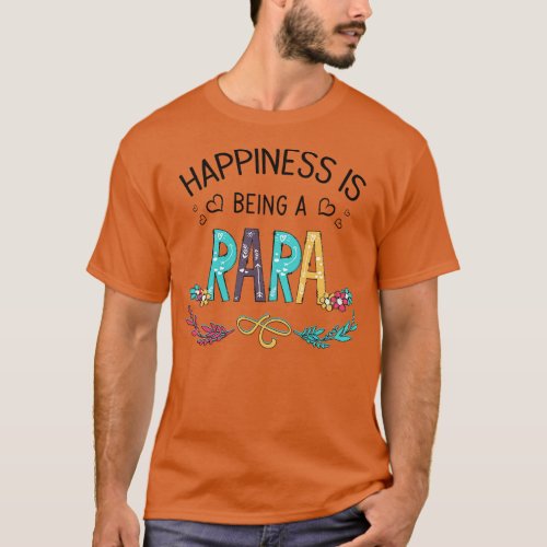 Happiness Is Being A Rara Wildflowers Valentines M T_Shirt