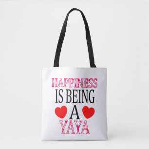 Happiness Is Being A Yaya Floral Mimi Christmas Tote Bag
