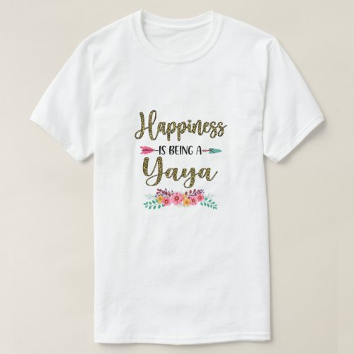 Happiness Is Being A Yaya For Women Leopard Mother T_Shirt