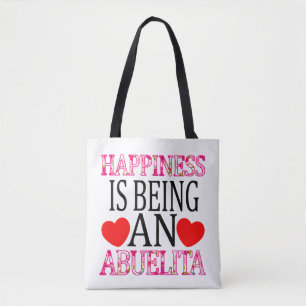 Happiness Is Being An Abuelita Floral Mimi Xmas Tote Bag