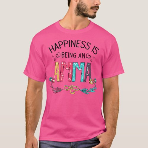 Happiness Is Being An Amma Wildflowers Valentines  T_Shirt