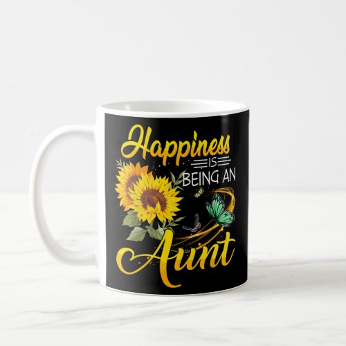 Happiness Is Being An Aunt Sunflower Butterflies C Coffee Mug