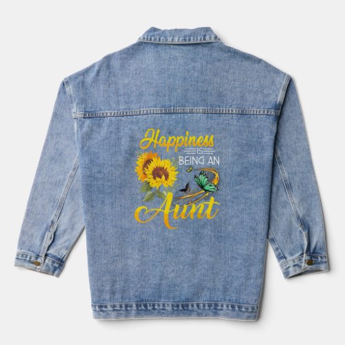 Happiness Is Being An Aunt Sunflower Butterflies C Denim Jacket