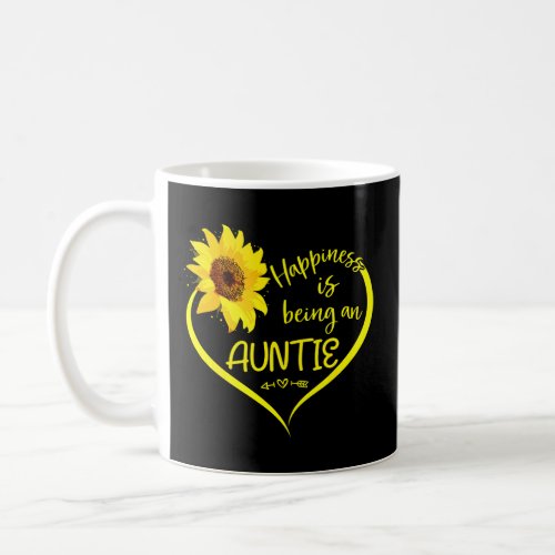 Happiness Is Being An Aunt Sunflower Butterflies H Coffee Mug