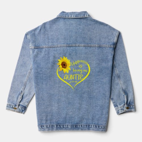 Happiness Is Being An Aunt Sunflower Butterflies H Denim Jacket