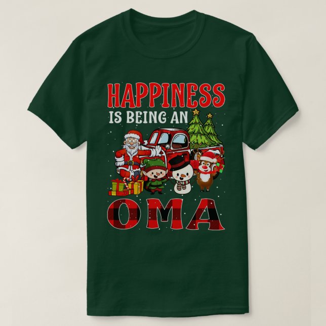 Happiness Is Being An Oma Christmas T-Shirt (Design Front)