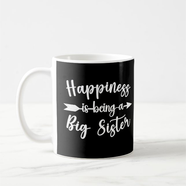 Happiness Is Being Big Sister Funny oldest Sisters Coffee Mug (Left)