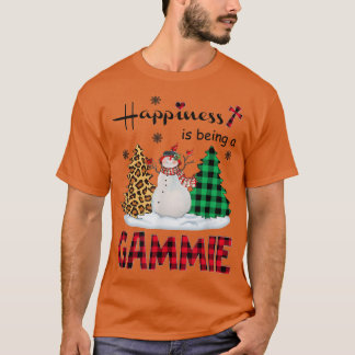 Happiness is being Gammie Snowman Merry Christmas  T-Shirt