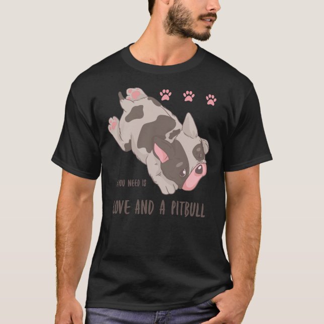 Happiness Is Being Loved By A Pit Bull Perfect T-Shirt (Front)