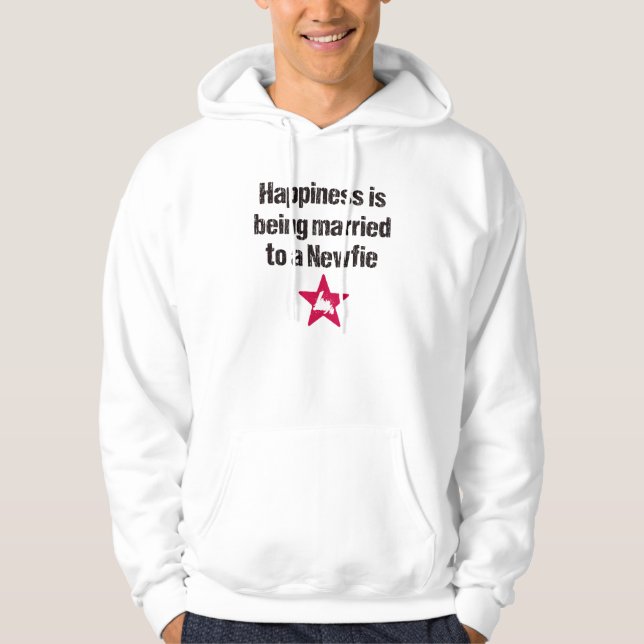 Happiness is being married to a Newfie Hoodie (Front)