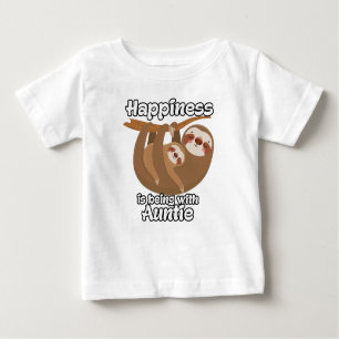Happiness is Being with Auntie Sloth Baby T-Shirt