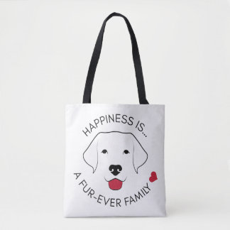 “Happiness Is…” Black & White Tote