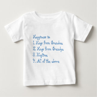 Happiness is (blue) Grandma and Grandpa Baby T-Shirt