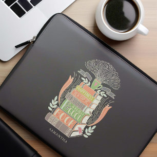 Happiness is Coffee and Books Personalized Laptop Sleeve