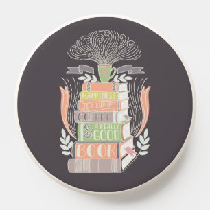 Happiness is Coffee and Books Throw PopSocket