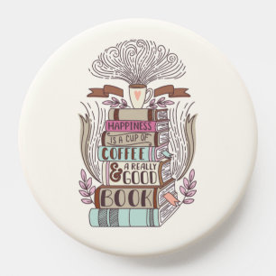 Happiness is Coffee and Books Throw PopSocket