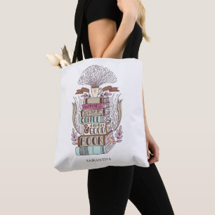 Happiness is Coffee and Books Tote Bag
