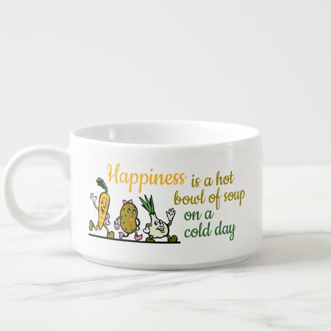 Happiness is... Cute Vegetable Soup Bowl (Right)