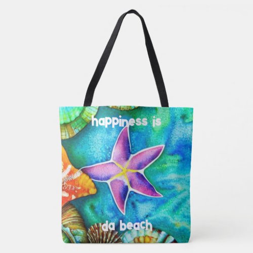 Happiness is Da Beach Large Tote Bag
